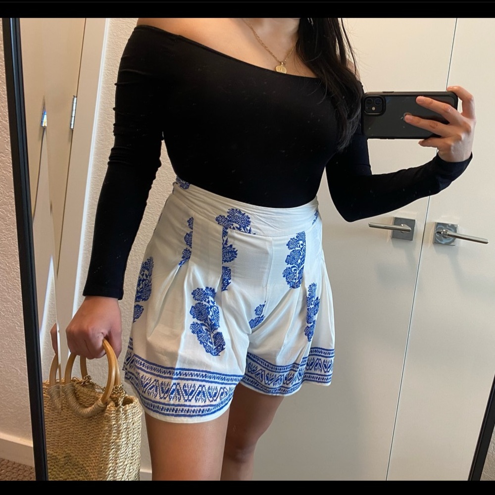White and blue shorts